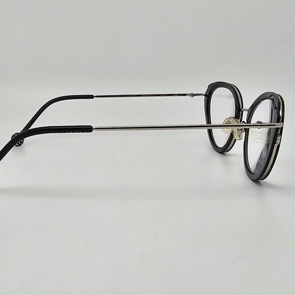 L.A. Eyeworks Walnut Cat Eye Sparkle Net Shiny Silver Eyeglasses Frame w/ Case - Picture 6 of 16